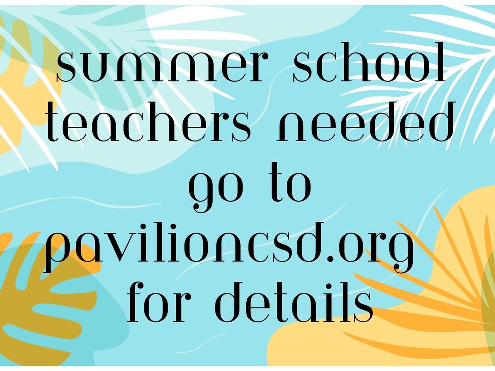 Summer School Teachers needed
