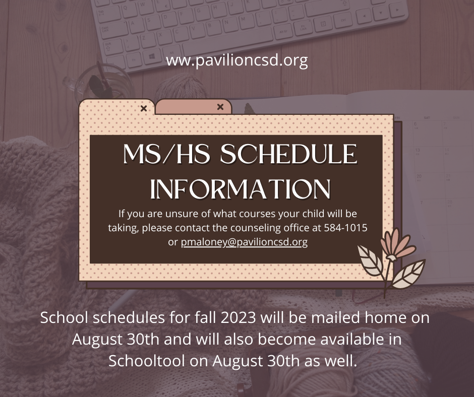 MS / HS Schedule information 