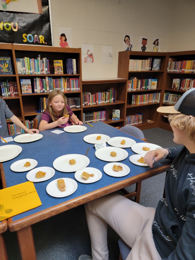 students eating snacks in the library