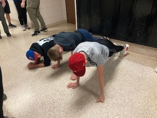 students doing planks
