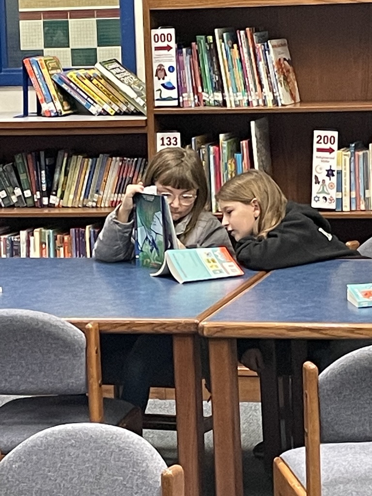 two students reading